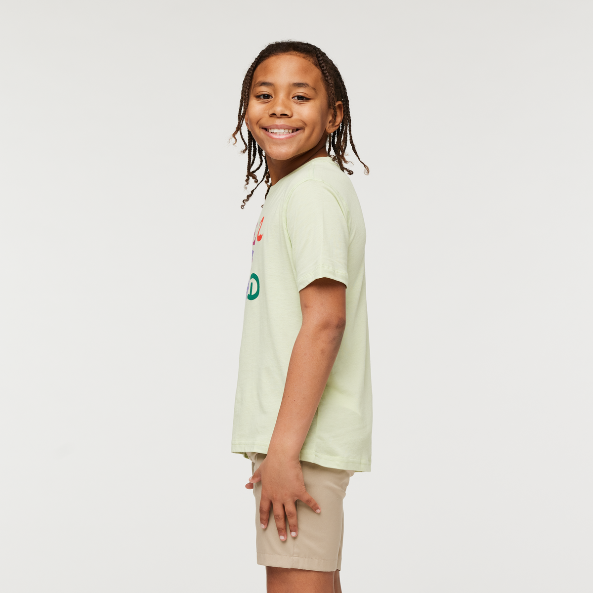 Gear for Good Organic T-Shirt - Kids', Lichen, Model Isaiah