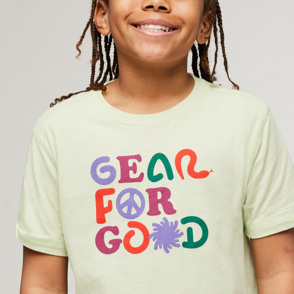 Gear for Good Organic T-Shirt - Kids', Lichen, Model Isaiah