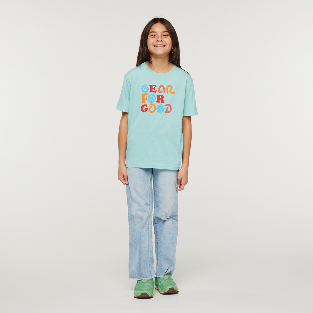 Gear for Good Organic T-Shirt - Kids', Sea Glass, Model Scarlett