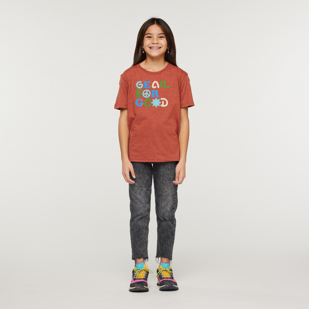 Gear for Good Organic T-Shirt - Kids', Spice, Model Scarlett
