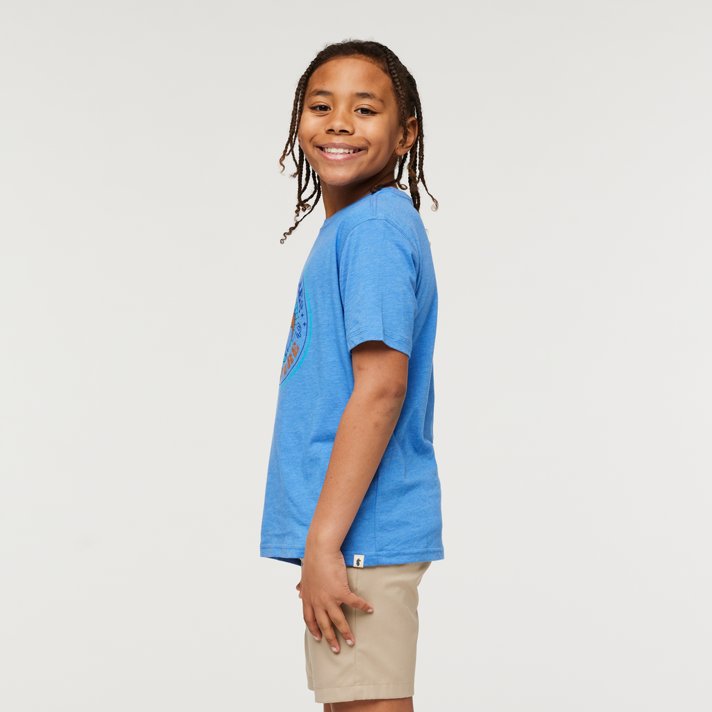 Good Vibes Organic T-Shirt - Kids', Lupine, Model Isaiah