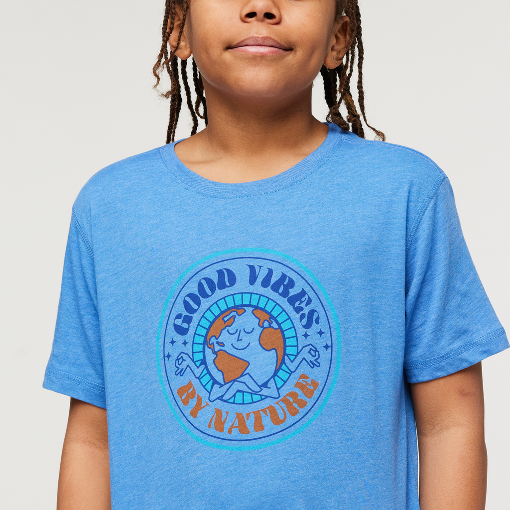 Good Vibes Organic T-Shirt - Kids', Lupine, Model Isaiah