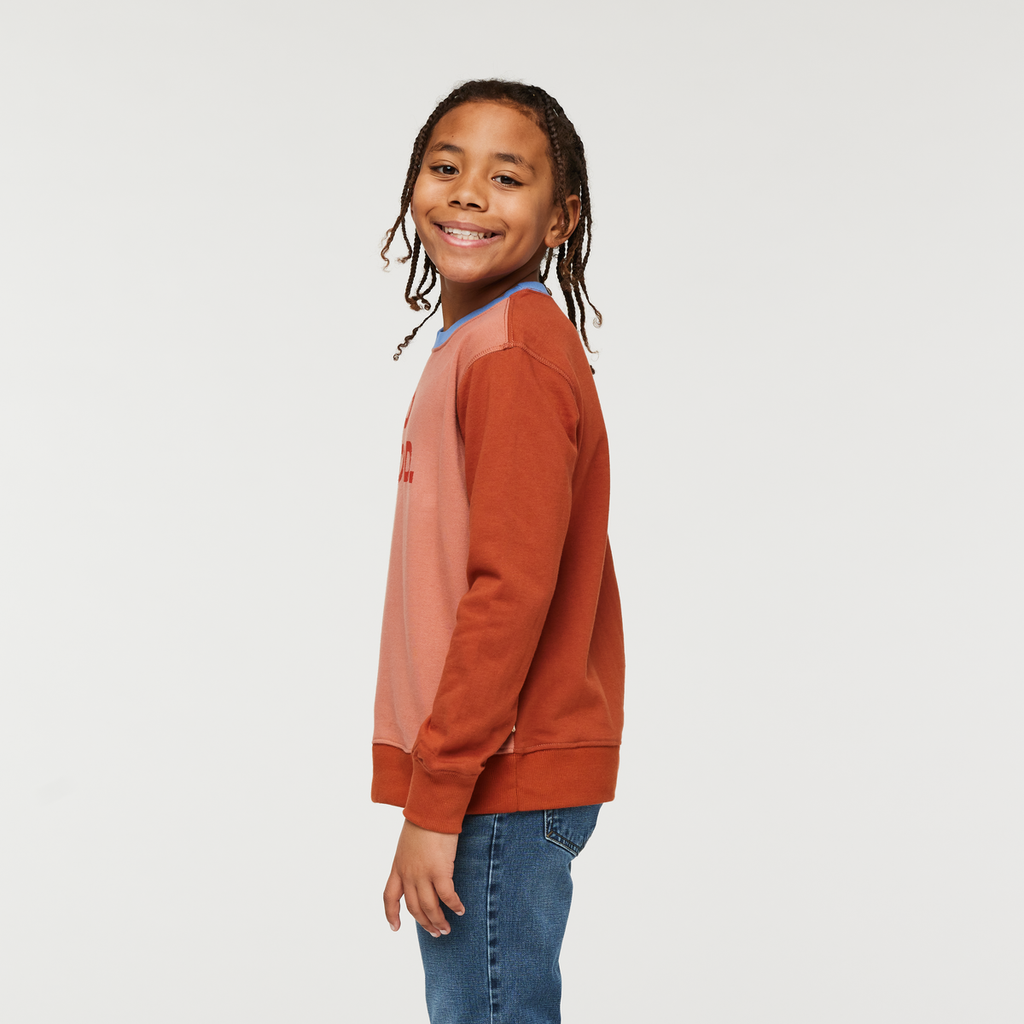 Do Good Organic Crew Sweatshirt - Kids', Earthen/Spice, Model Isaiah