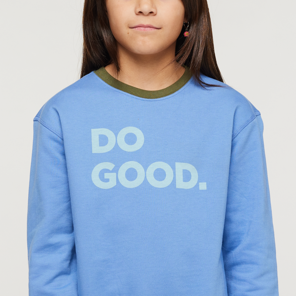 Do Good Organic Crew Sweatshirt - Kids', Lupine, Model Scarlett