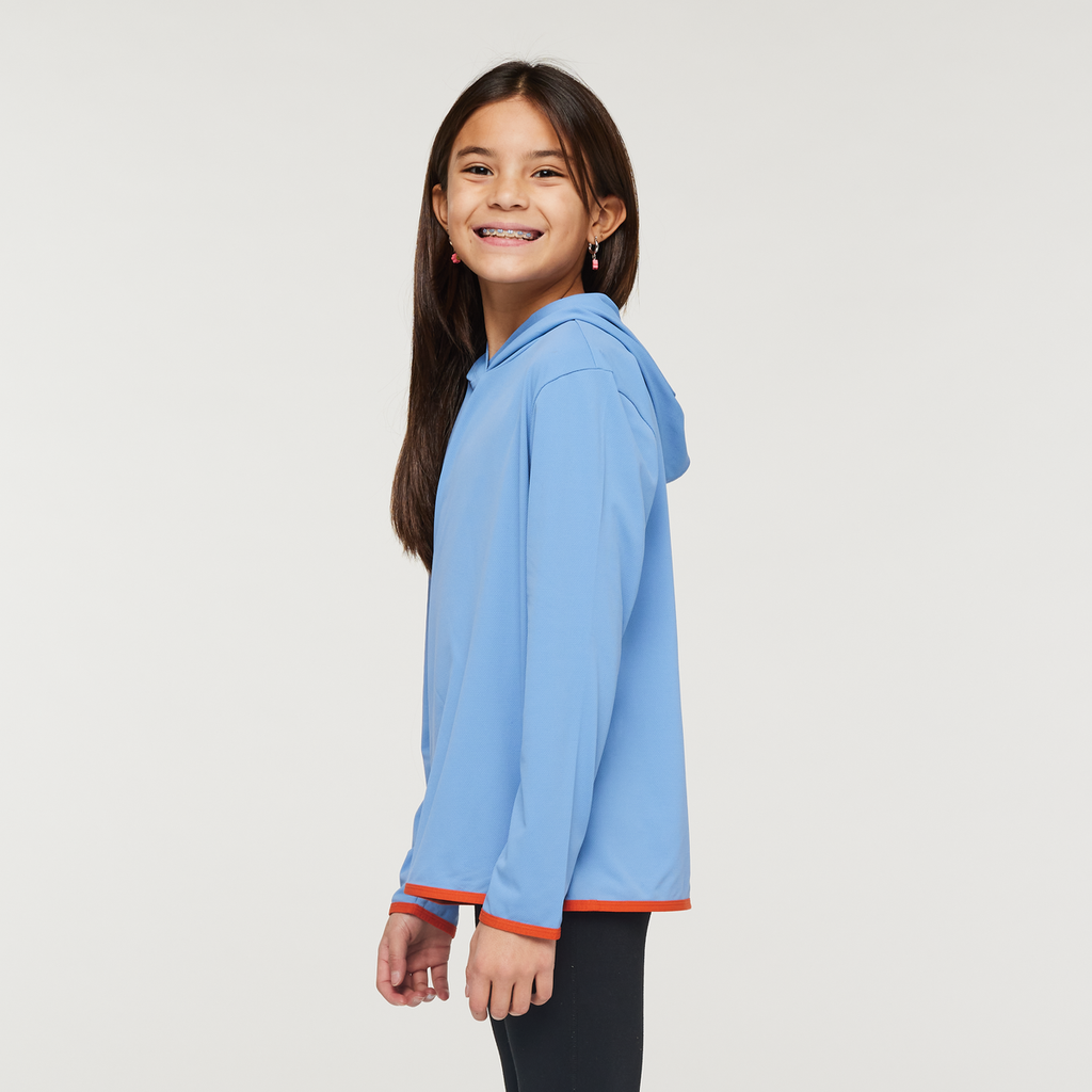 Sombra Sun Hoodie - Kids', Lupine, Model Scarlett