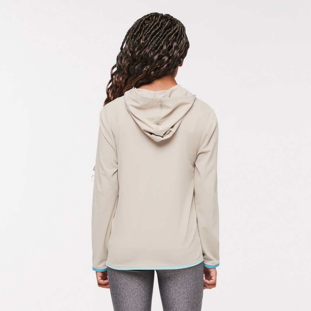 Sombra Sun Hoodie - Kids', Pebble, Model Adelina