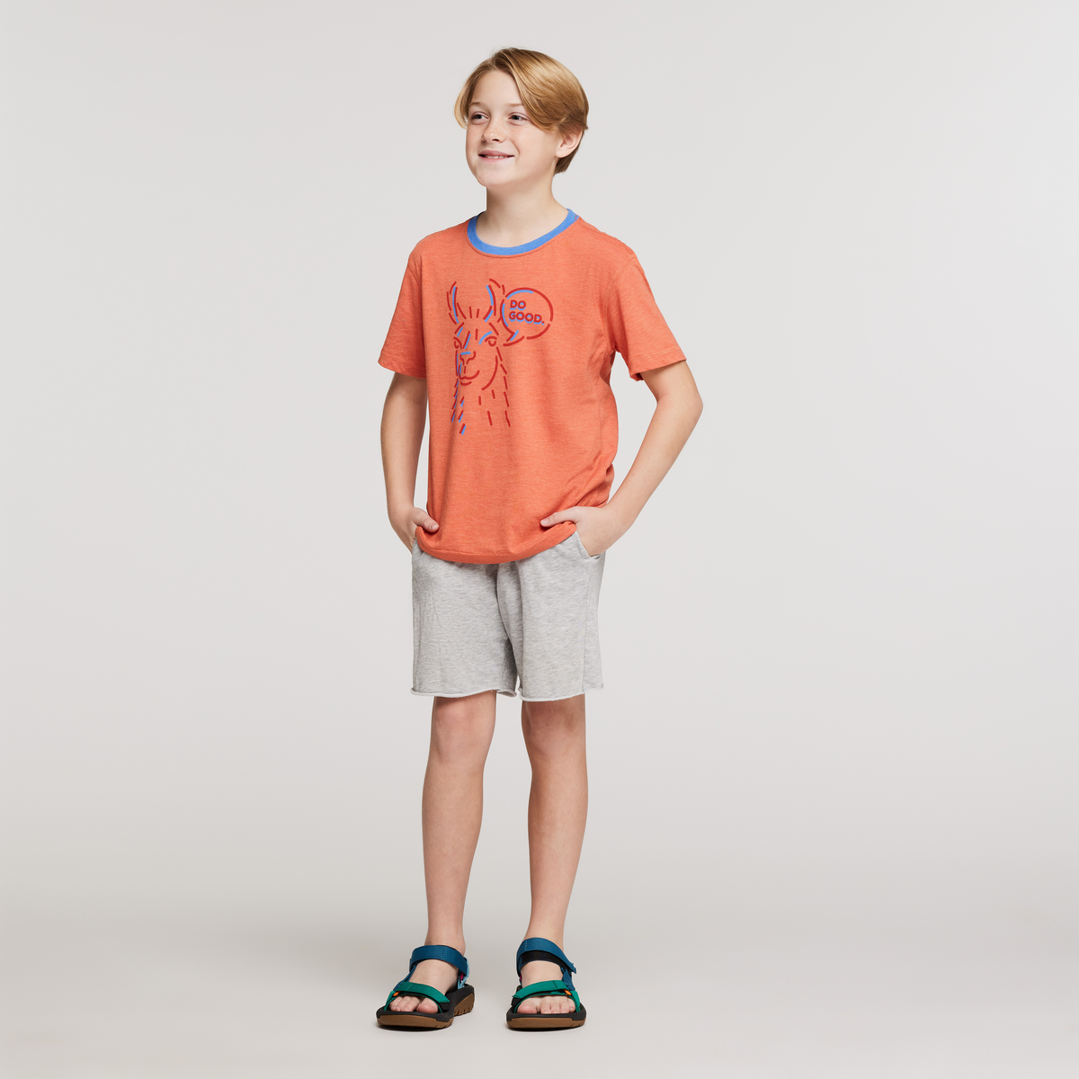 Talking Llama Organic T-Shirt - Kids', Nectar, Model Dax