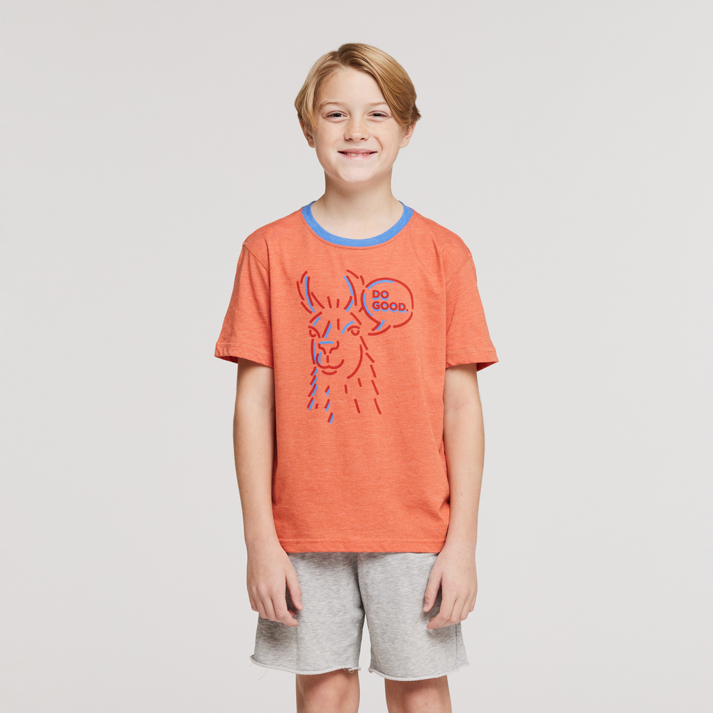 Talking Llama Organic T-Shirt - Kids', Nectar, Model Dax