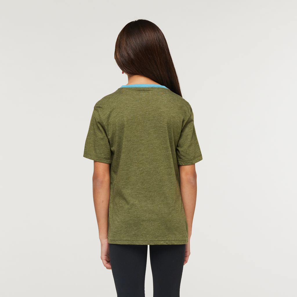 Talking Llama Organic T-Shirt - Kids', Pine, Model Scarlett