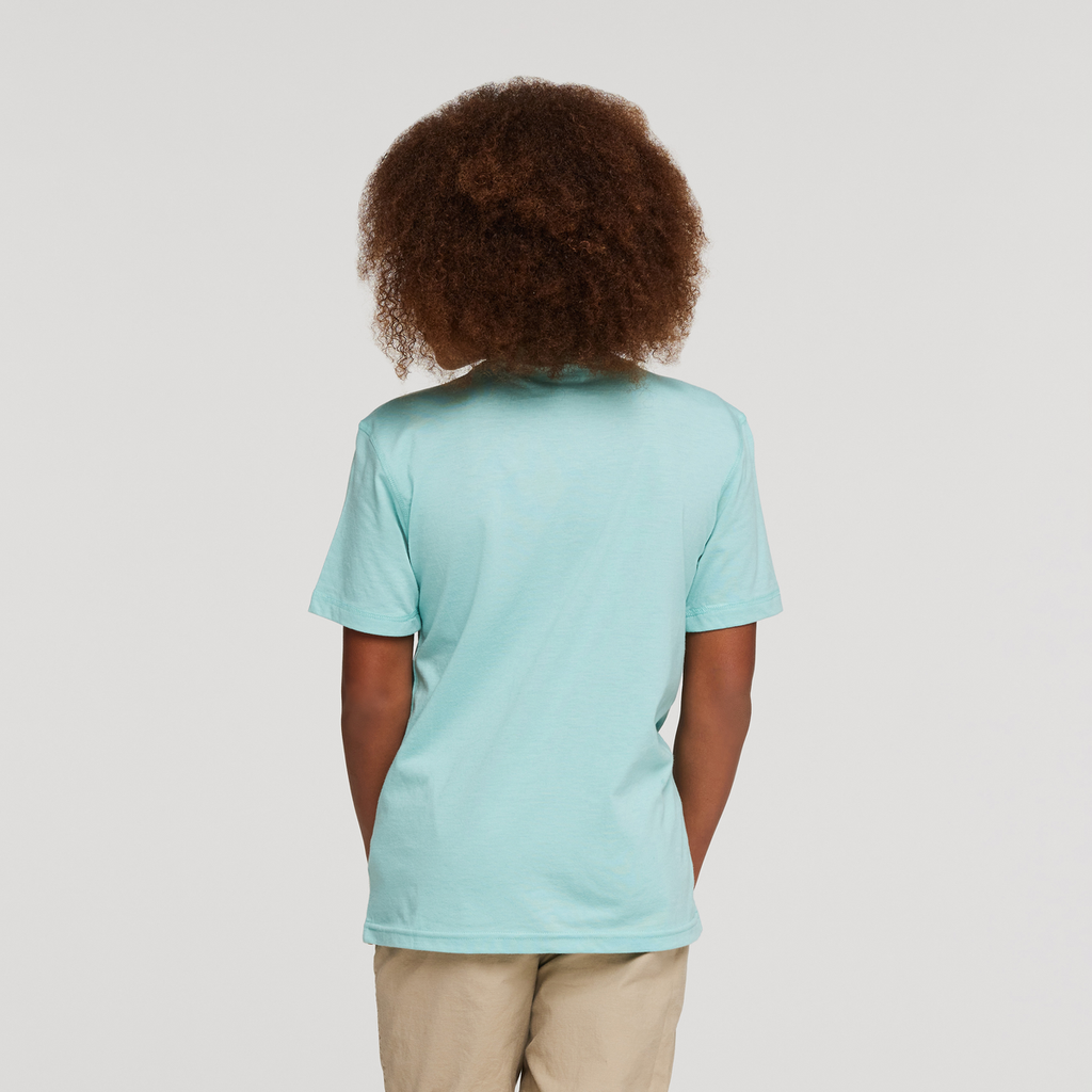 Talking Llama Organic T-Shirt - Kids', Sea Glass, Model Isaiah