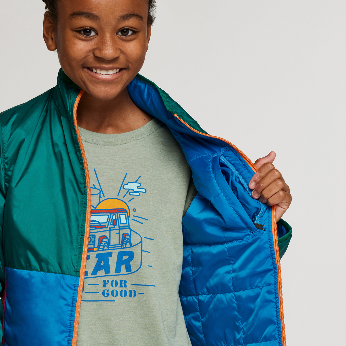 Teca Cálido Jacket - Kids', Tree House, Model Adelina