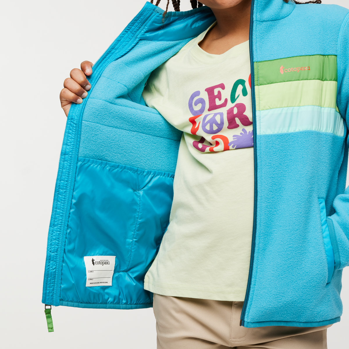 Teca Fleece Jacket - Kids', Seaweed, Model Isaiah