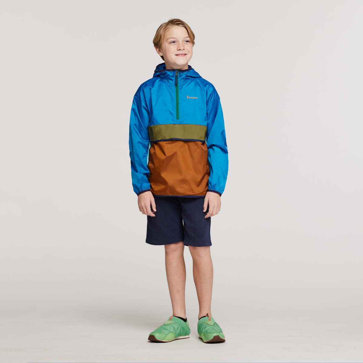 Teca Half-Zip Windbreaker - Kids', Drizzle, Model Dax