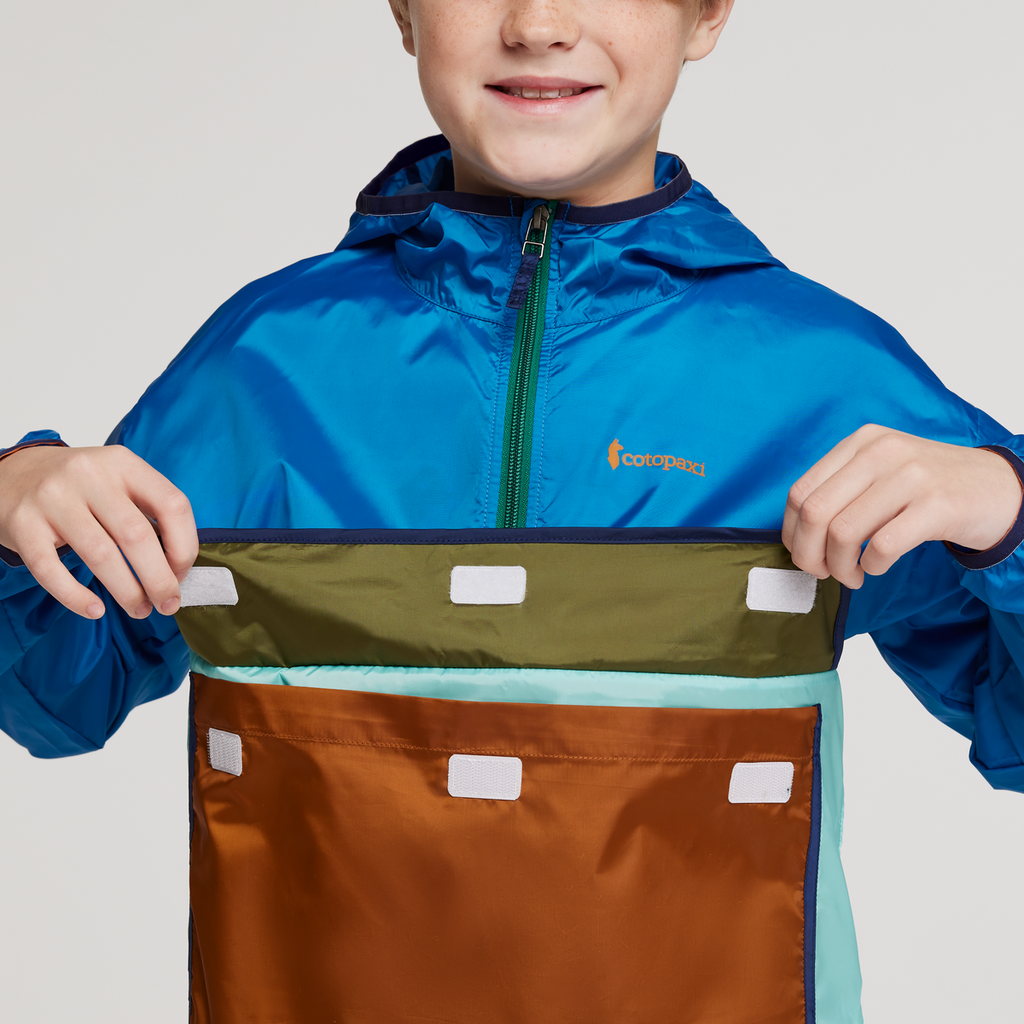 Teca Half-Zip Windbreaker - Kids', Drizzle, Model Dax