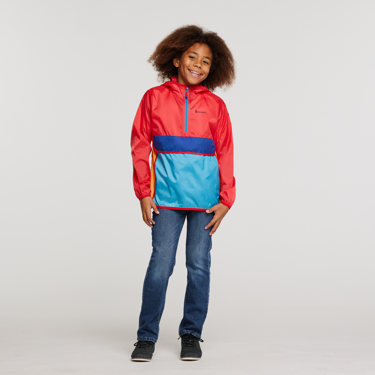 Teca Half-Zip Windbreaker - Kids', Fireball, Model Isaiah