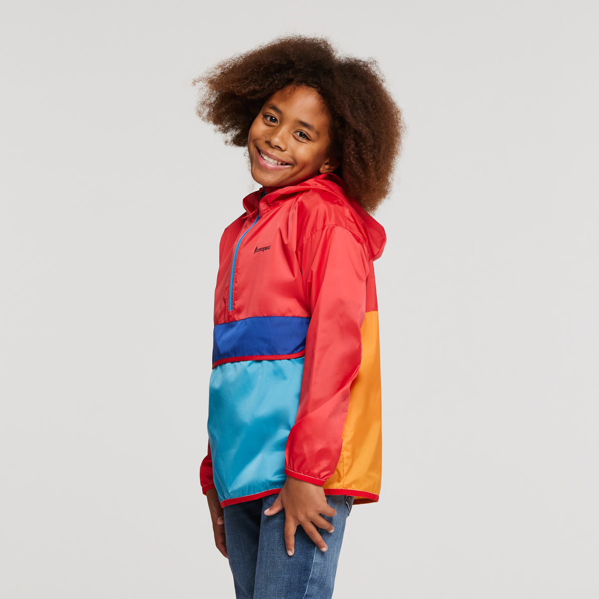 Teca Half-Zip Windbreaker - Kids', Fireball, Model Isaiah