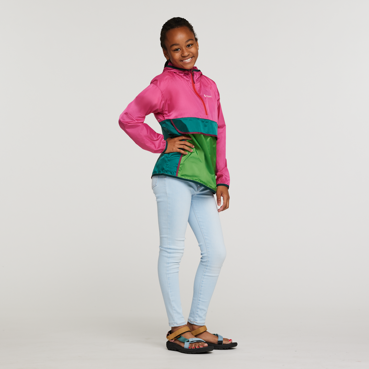 Teca Half-Zip Windbreaker - Kids', Juice, Model Adelina