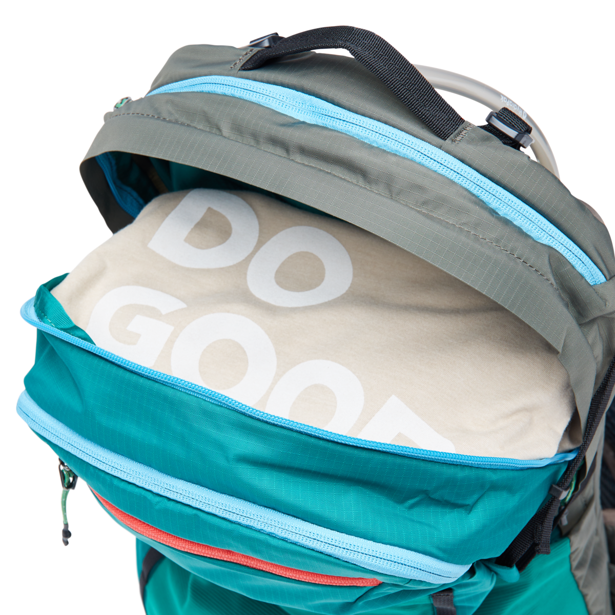 Lagos 25L Hydration Pack, Greenery/Iron, Detail