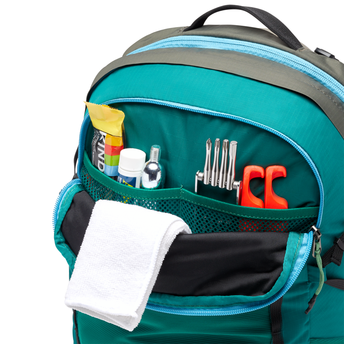 Lagos 25L Hydration Pack, Greenery/Iron, Detail