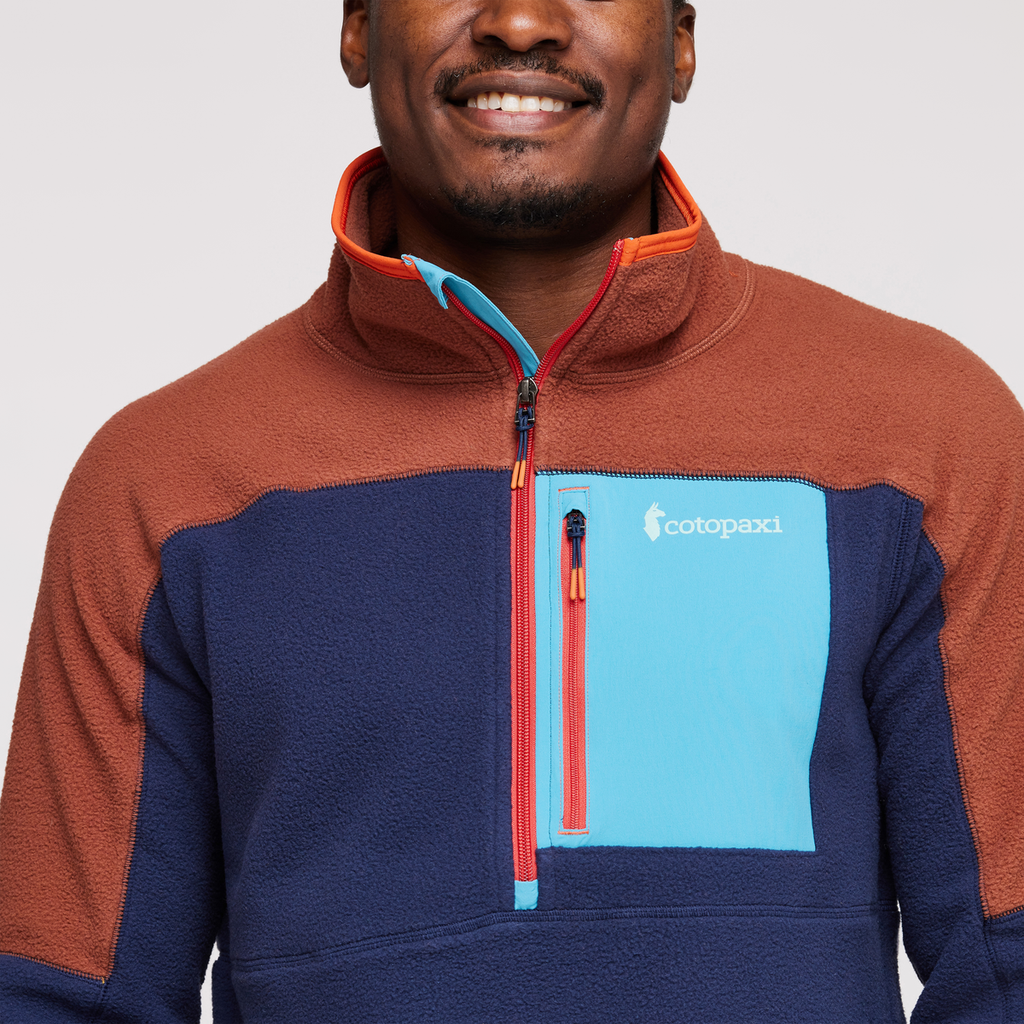 Abrazo Half-Zip Fleece Jacket - Men's, Acorn/Maritime, Model Jeremy