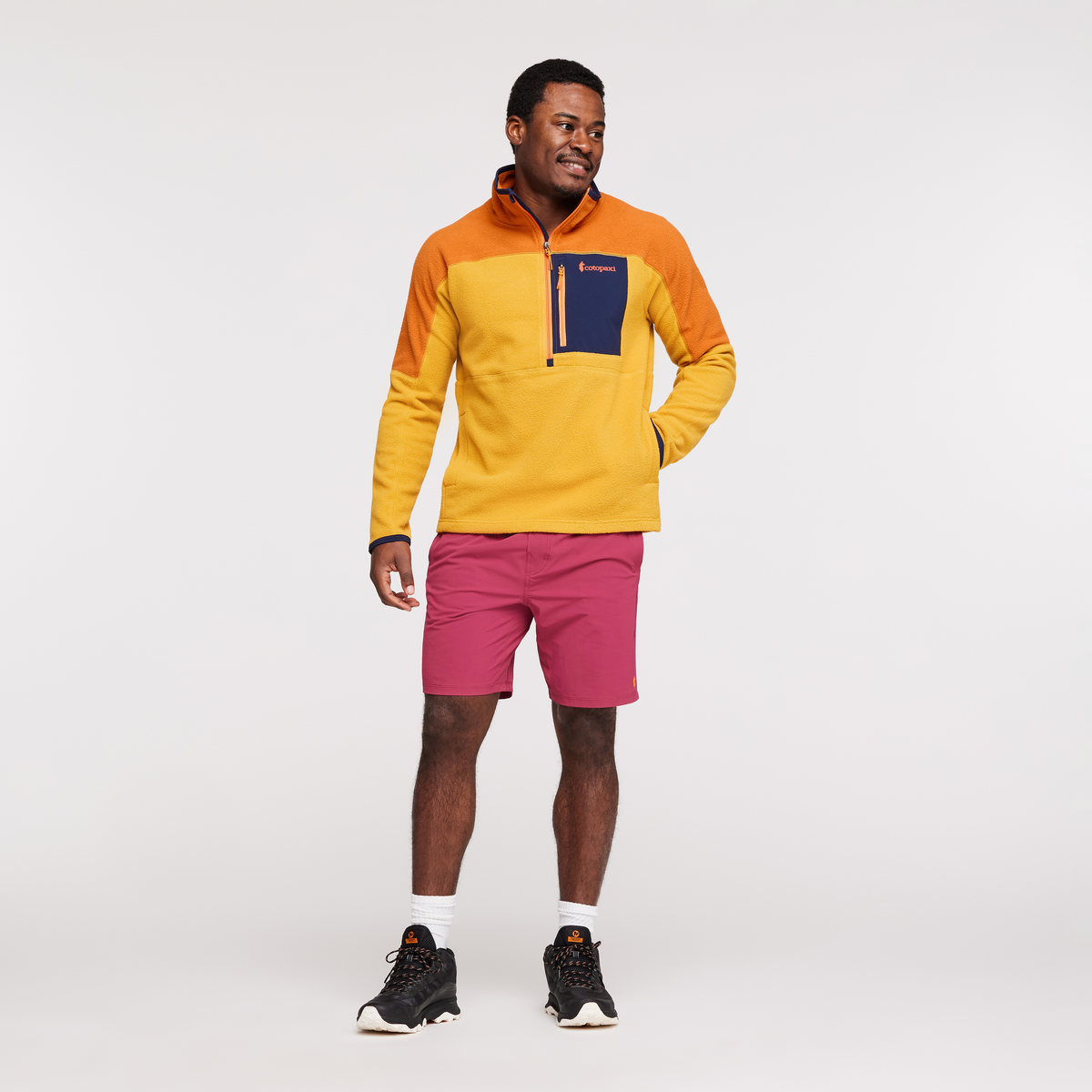 Abrazo Half-Zip Fleece Jacket - Men's, Mezcal/Amber, Model Jeremy