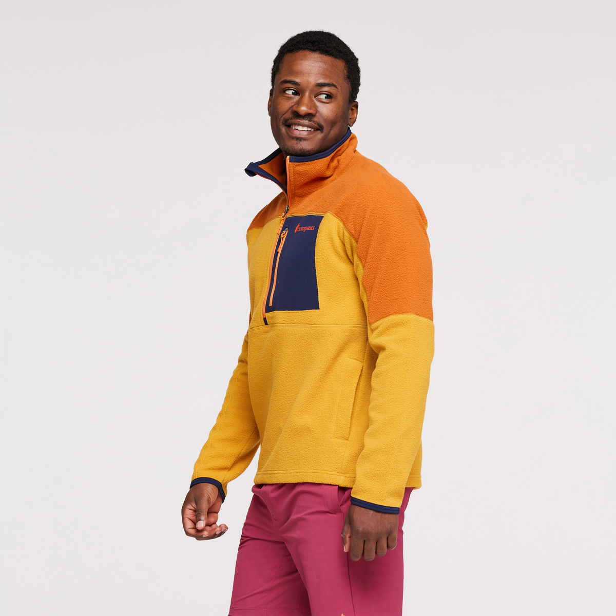 Abrazo Half-Zip Fleece Jacket - Men's, Mezcal/Amber, Model Jeremy