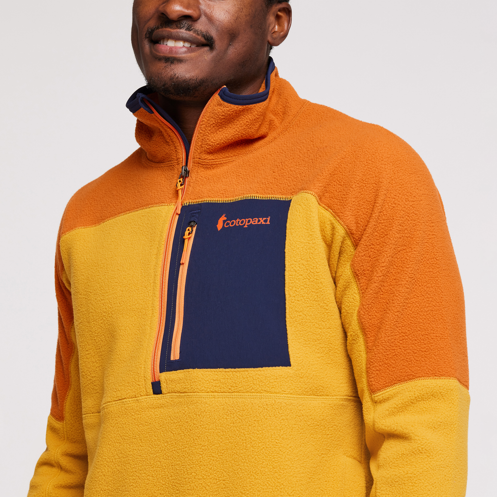 Abrazo Half-Zip Fleece Jacket - Men's, Mezcal/Amber, Model Jeremy