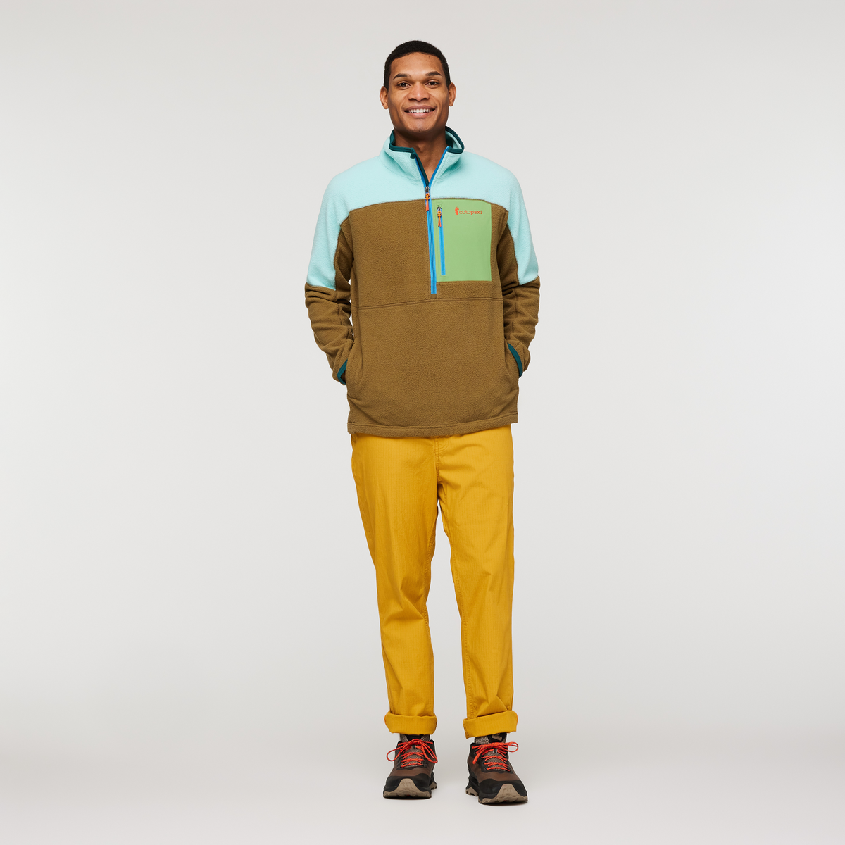 Abrazo Half-Zip Fleece Jacket - Men's, Sea Glass/Oak, Model Jason