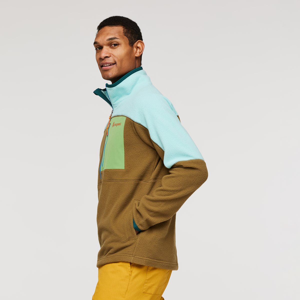 Abrazo Half-Zip Fleece Jacket - Men's, Sea Glass/Oak, Model Jason