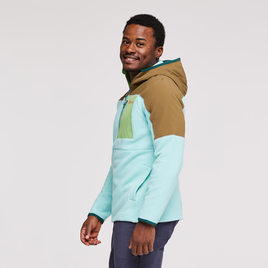 Abrazo Hooded Full-Zip Fleece Jacket - Men's, Oak/Sea Glass, Model Jeremy