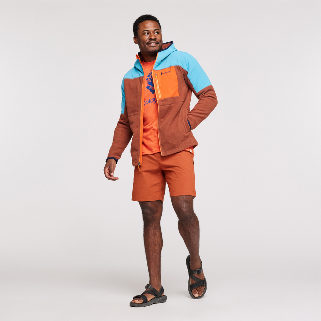 Abrazo Hooded Full-Zip Fleece Jacket - Men's, Poolside/Acorn, Model Jeremy