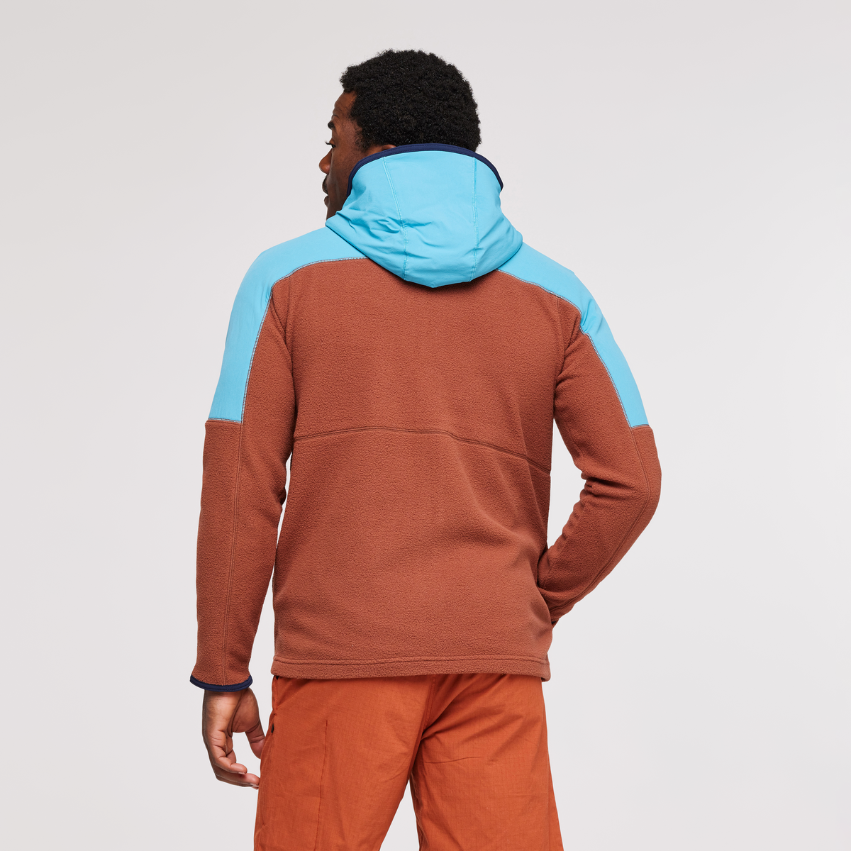 Abrazo Hooded Full-Zip Fleece Jacket - Men's, Poolside/Acorn, Model Jeremy