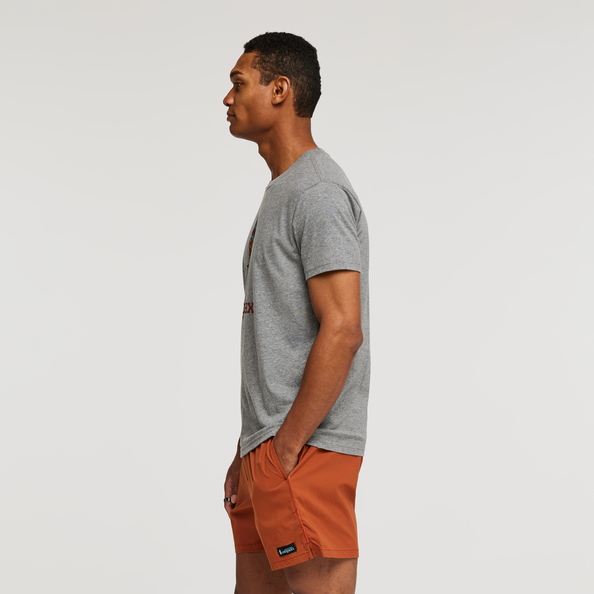 Altitude Llama Organic T-Shirt - Men's, Heather Grey, Model Jason