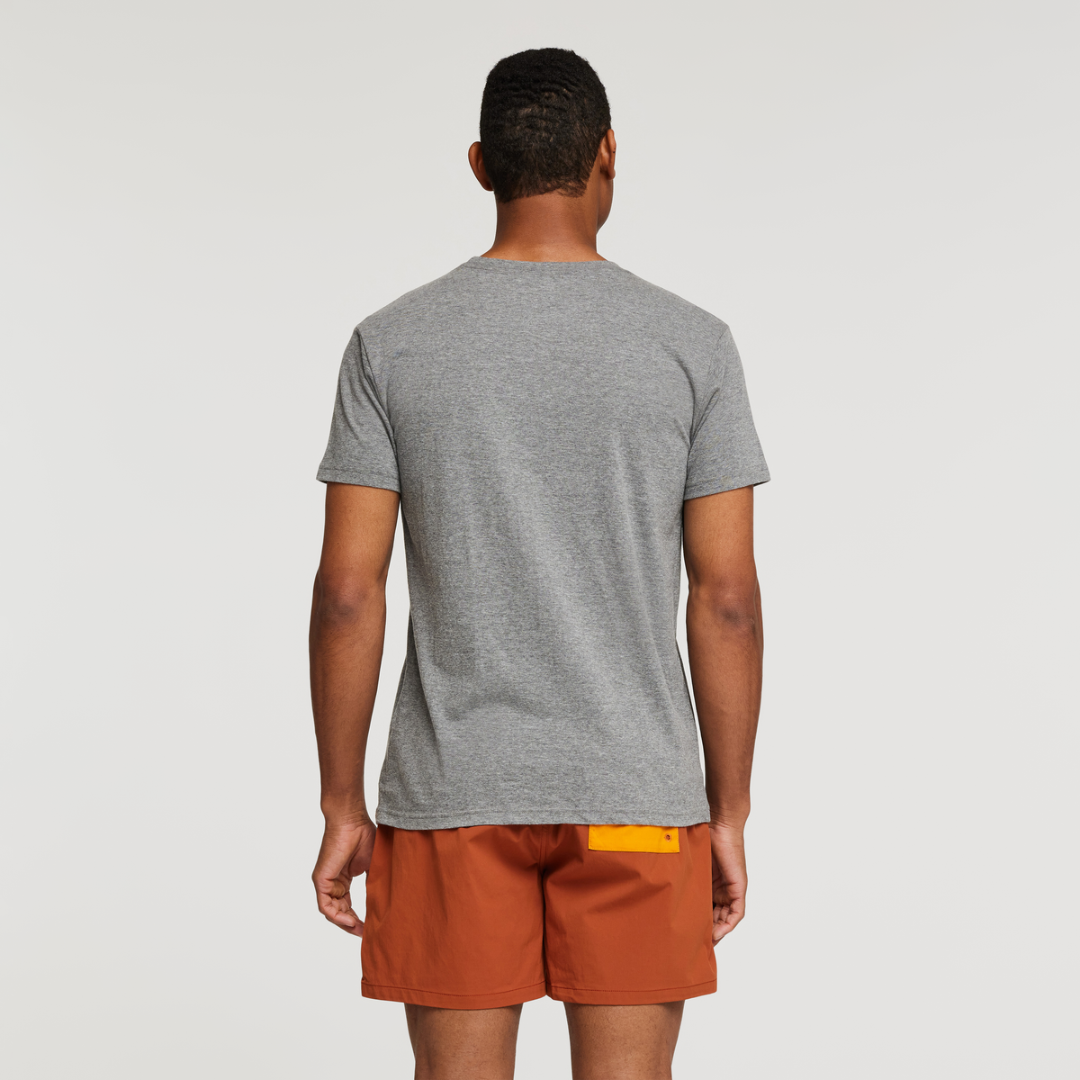 Altitude Llama Organic T-Shirt - Men's, Heather Grey, Model Jason