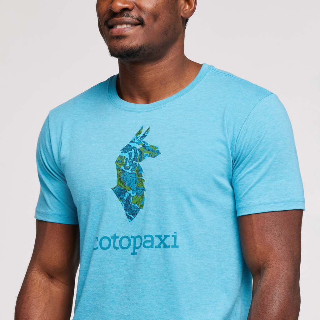 Altitude Llama Organic T-Shirt - Men's, Poolside, Model Jeremy