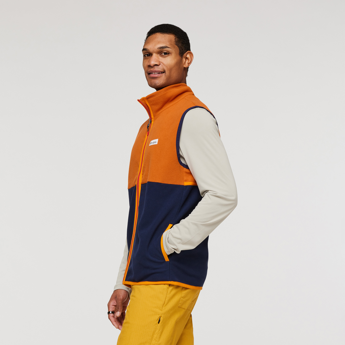 Amado Fleece Vest - Men's, Mezcal/Maritime, Model Jason