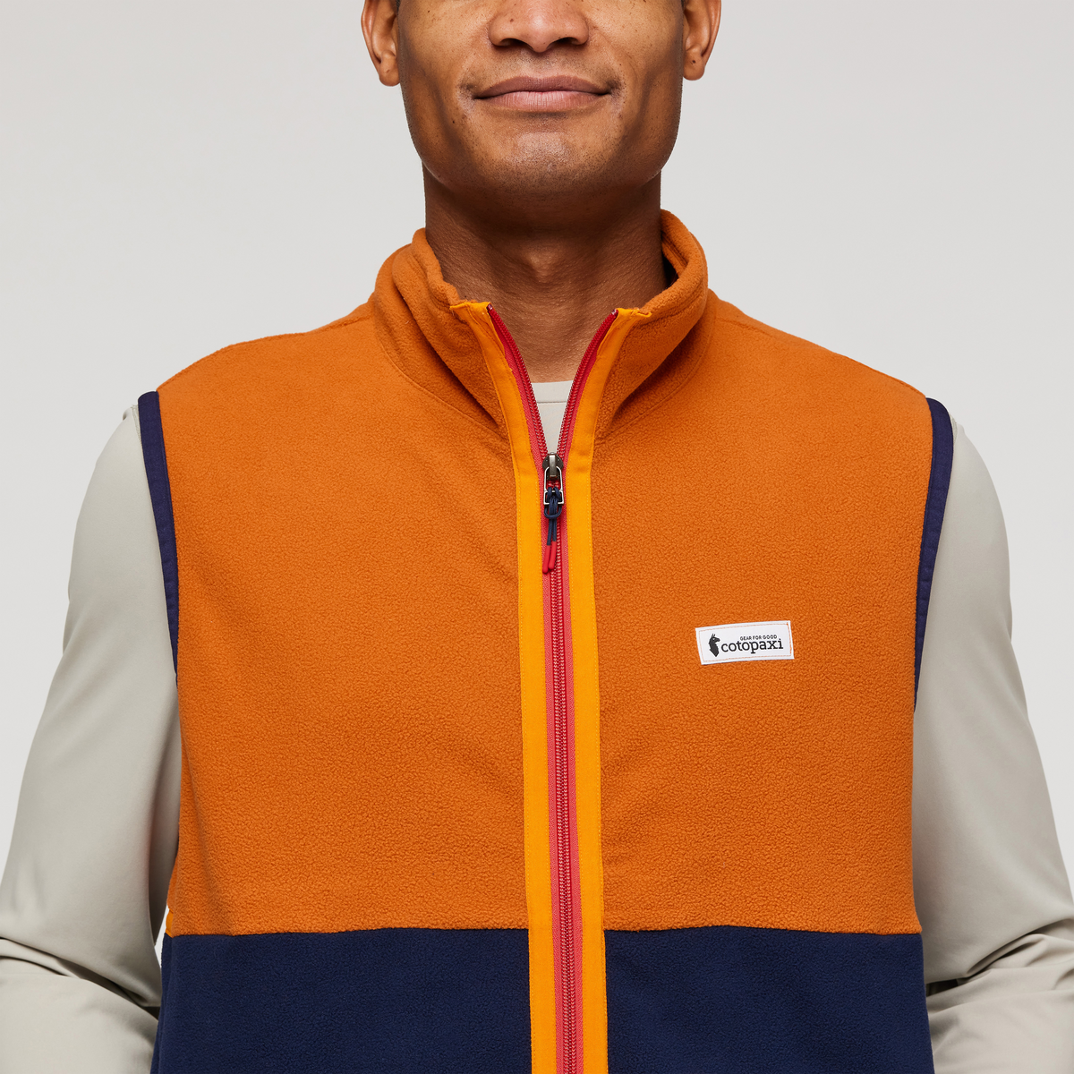 Amado Fleece Vest - Men's, Mezcal/Maritime, Model Jason