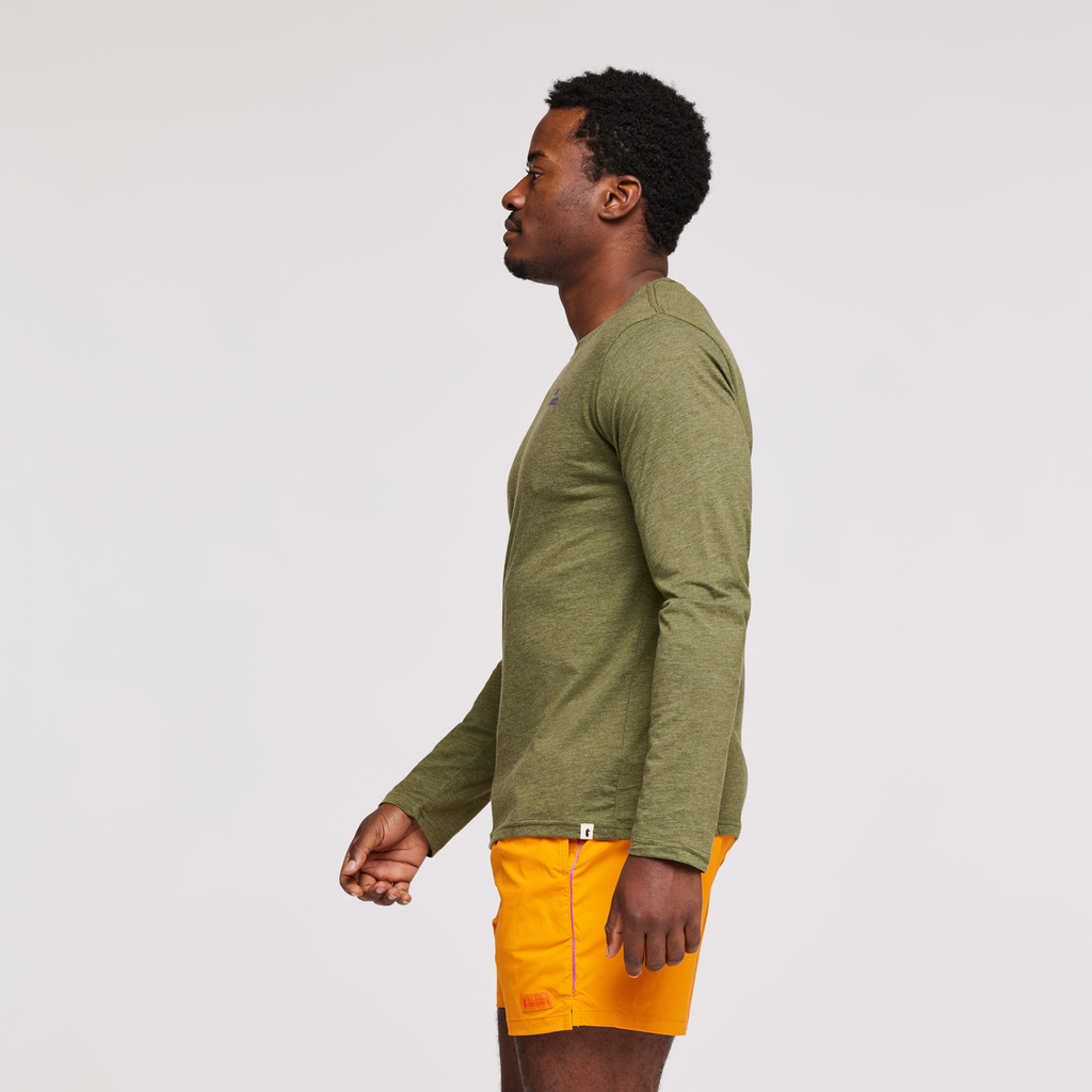 Cactus Life Long-Sleeve Organic T-Shirt - Men's, Pine, Model Jeremy