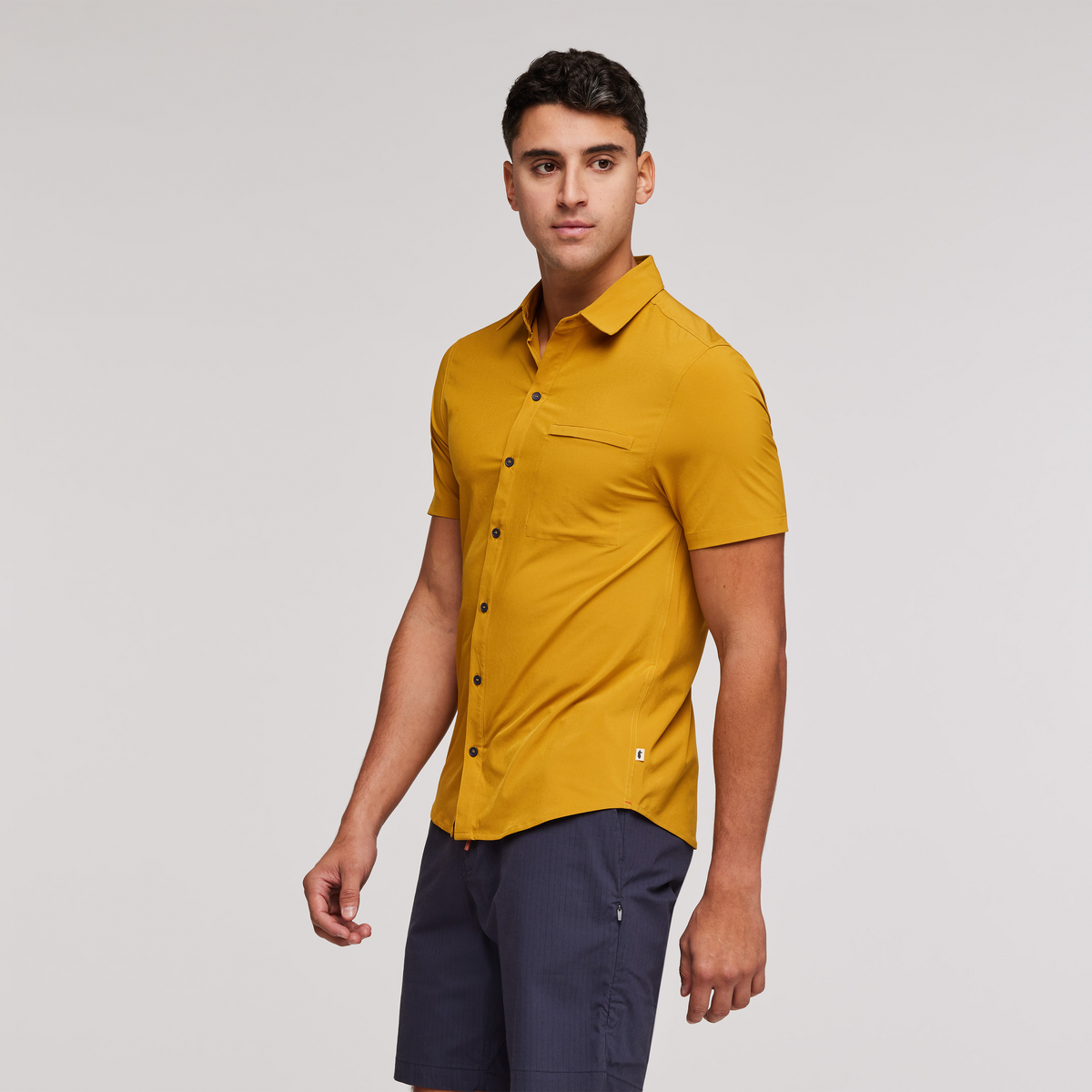 Cambio Button Up Shirt - Men's, Amber, Model Munther