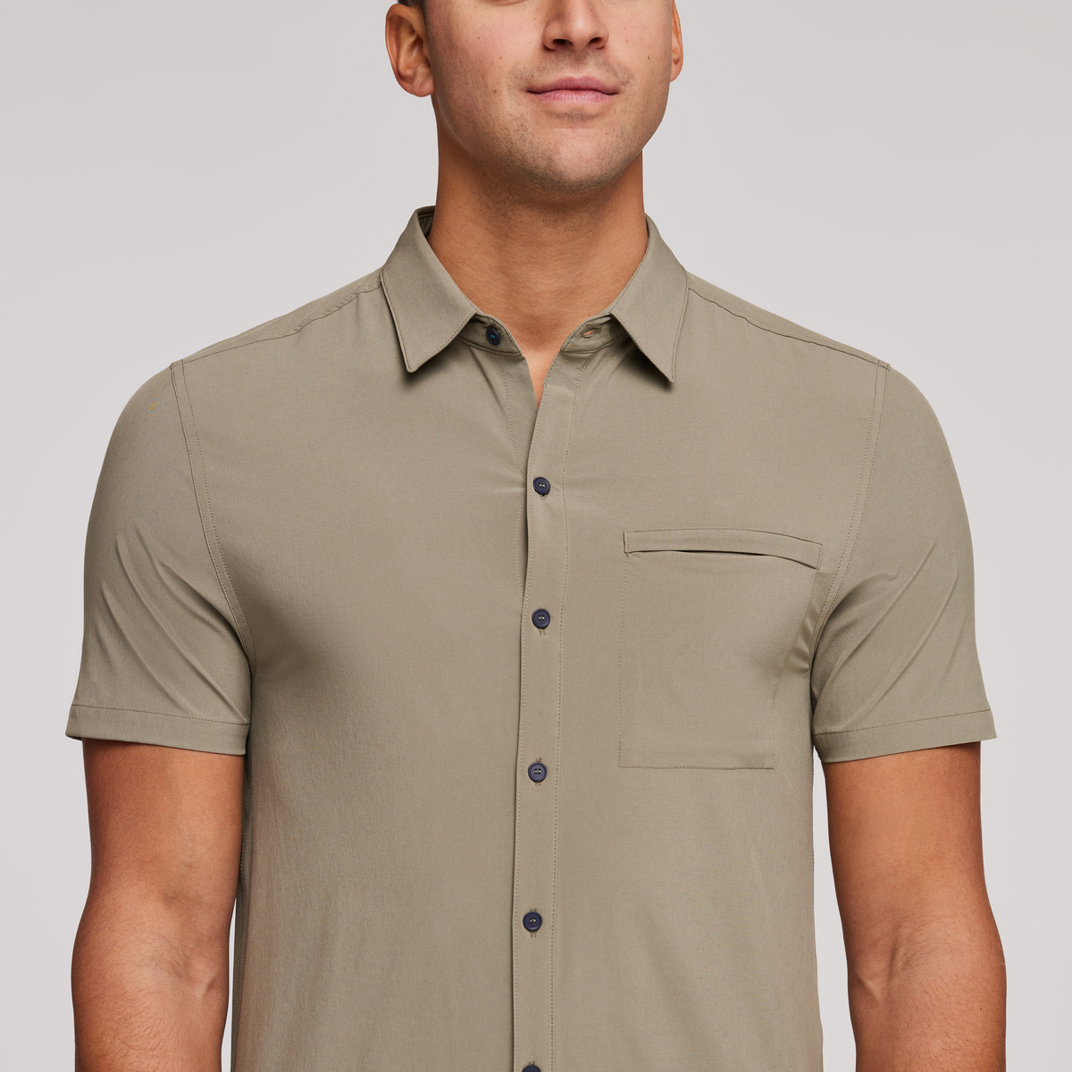 Cambio Button Up Shirt - Men's, Stone, Model Munther