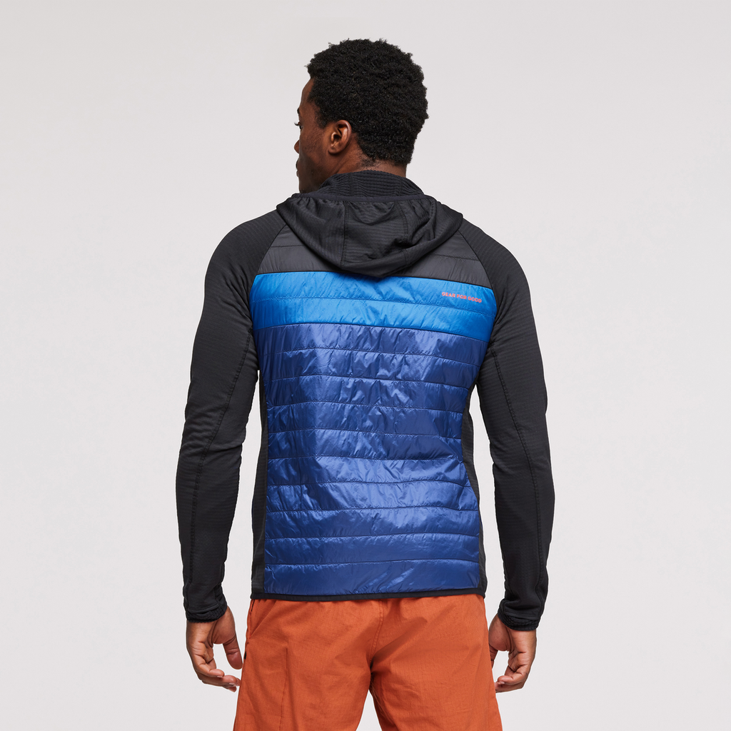 Capa Hybrid Insulated Hooded Jacket - Men's, Black/Maritime, Model Jeremy