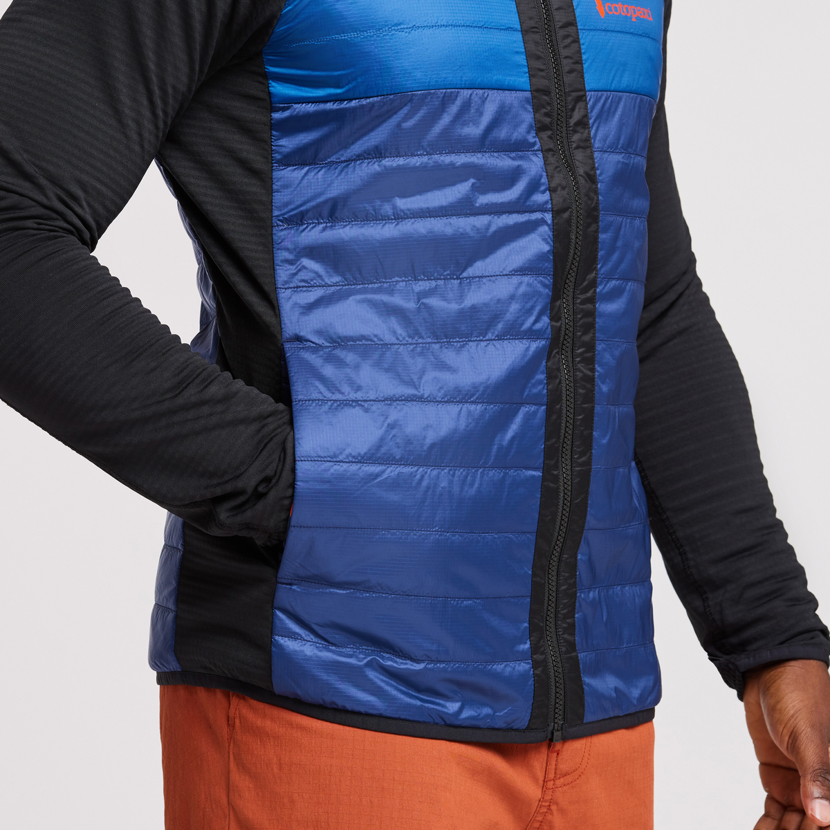 Capa Hybrid Insulated Hooded Jacket - Men's, Black/Maritime, Model Jeremy