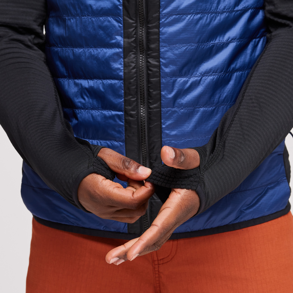 Capa Hybrid Insulated Hooded Jacket - Men's, Black/Maritime, Model Jeremy