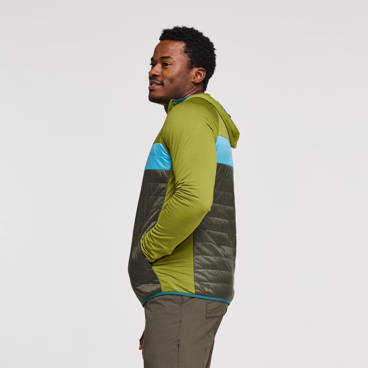 Capa Hybrid Insulated Hooded Jacket - Men's, Cedar/Iron, Model Jeremy