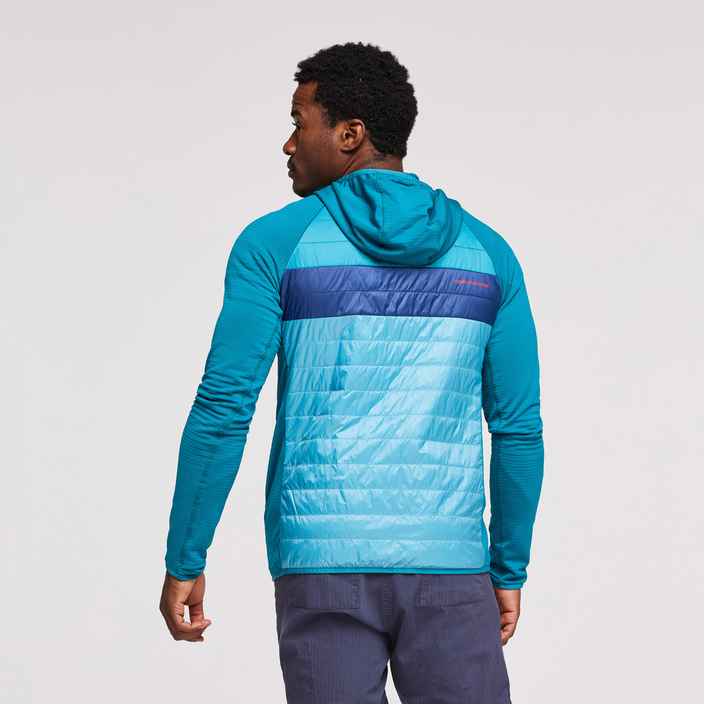 Capa Hybrid Insulated Hooded Jacket - Men's, Gulf/Poolside, Model Jeremy