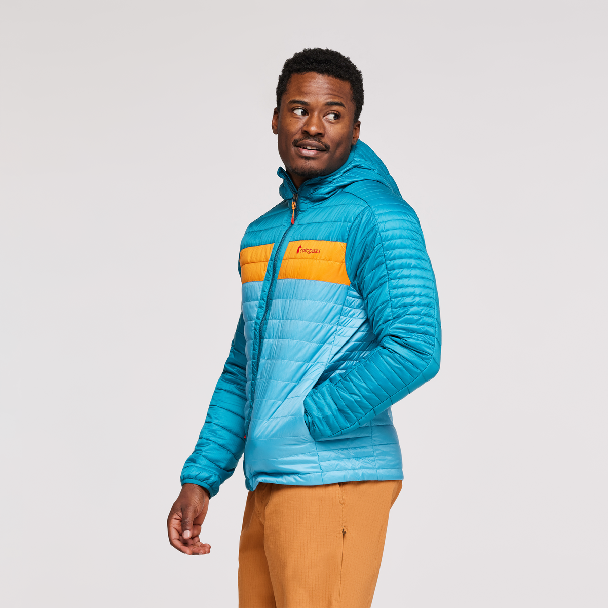 Capa Insulated Hooded Jacket - Men's, Gulf/Poolside, Model Jeremy