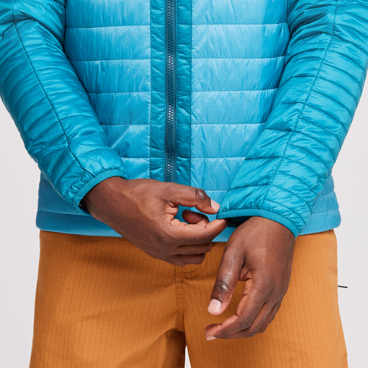Capa Insulated Hooded Jacket - Men's, Gulf/Poolside, Model Jeremy