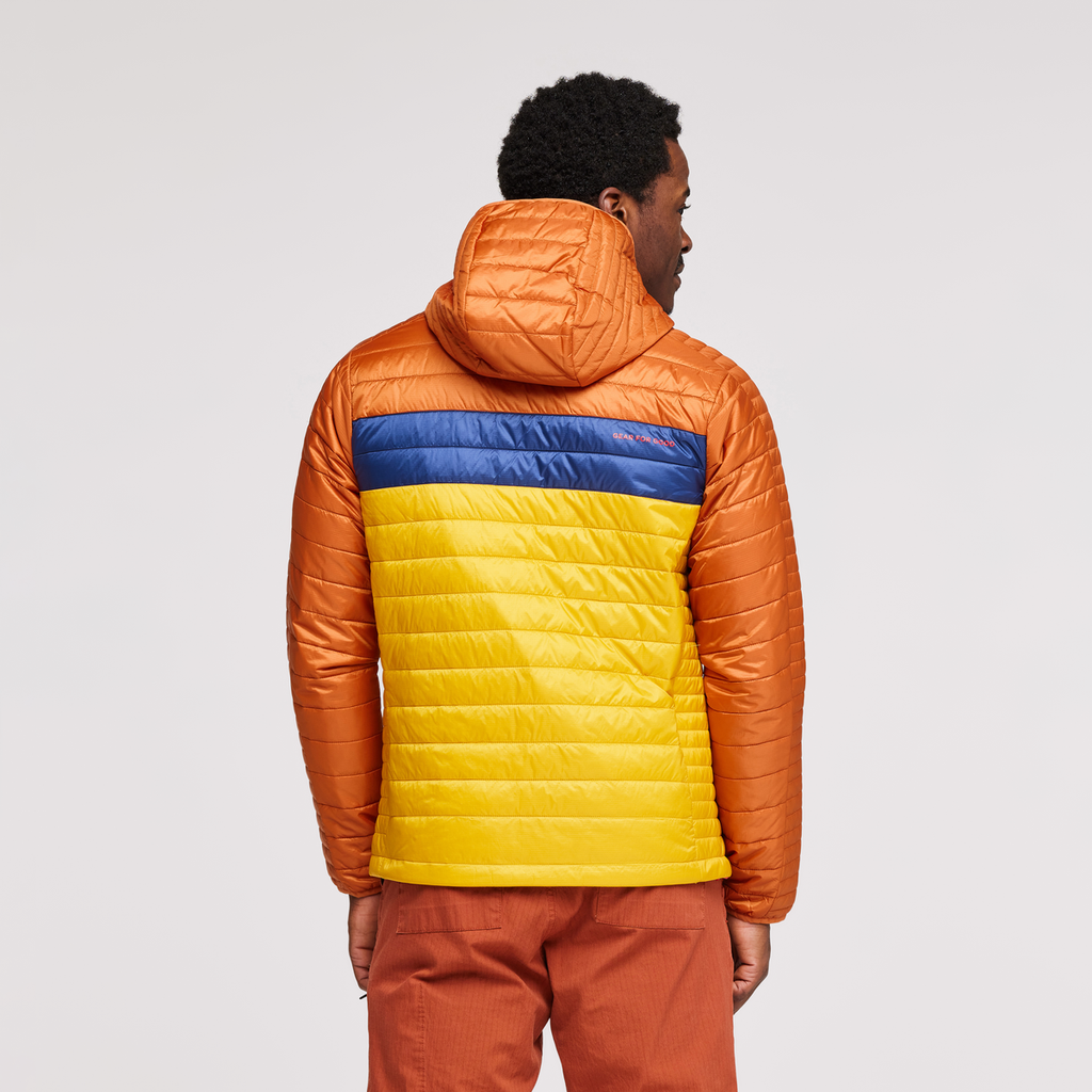 Capa Insulated Hooded Jacket - Men's, Mezcal/Sunset, Model Jeremy