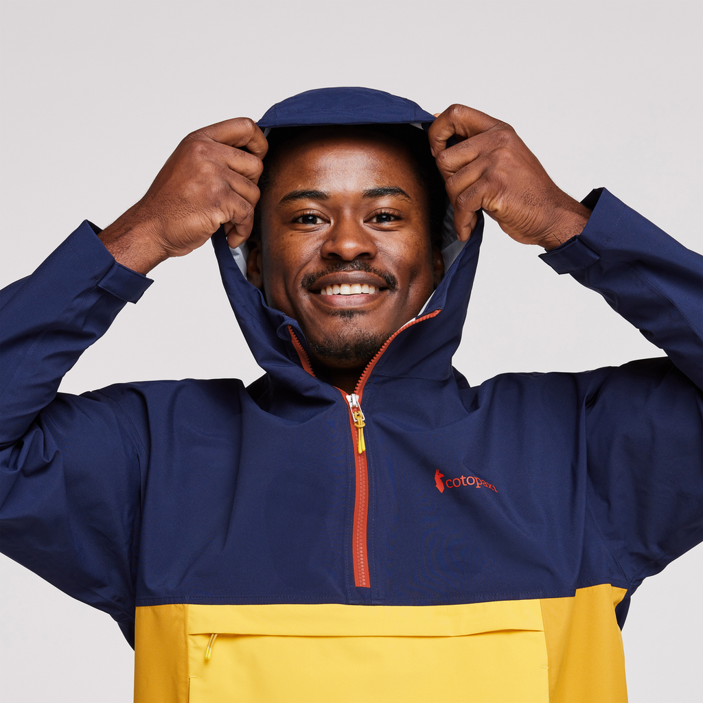 Cielo Rain Anorak - Men's, Maritime/Amber, Model Jeremy