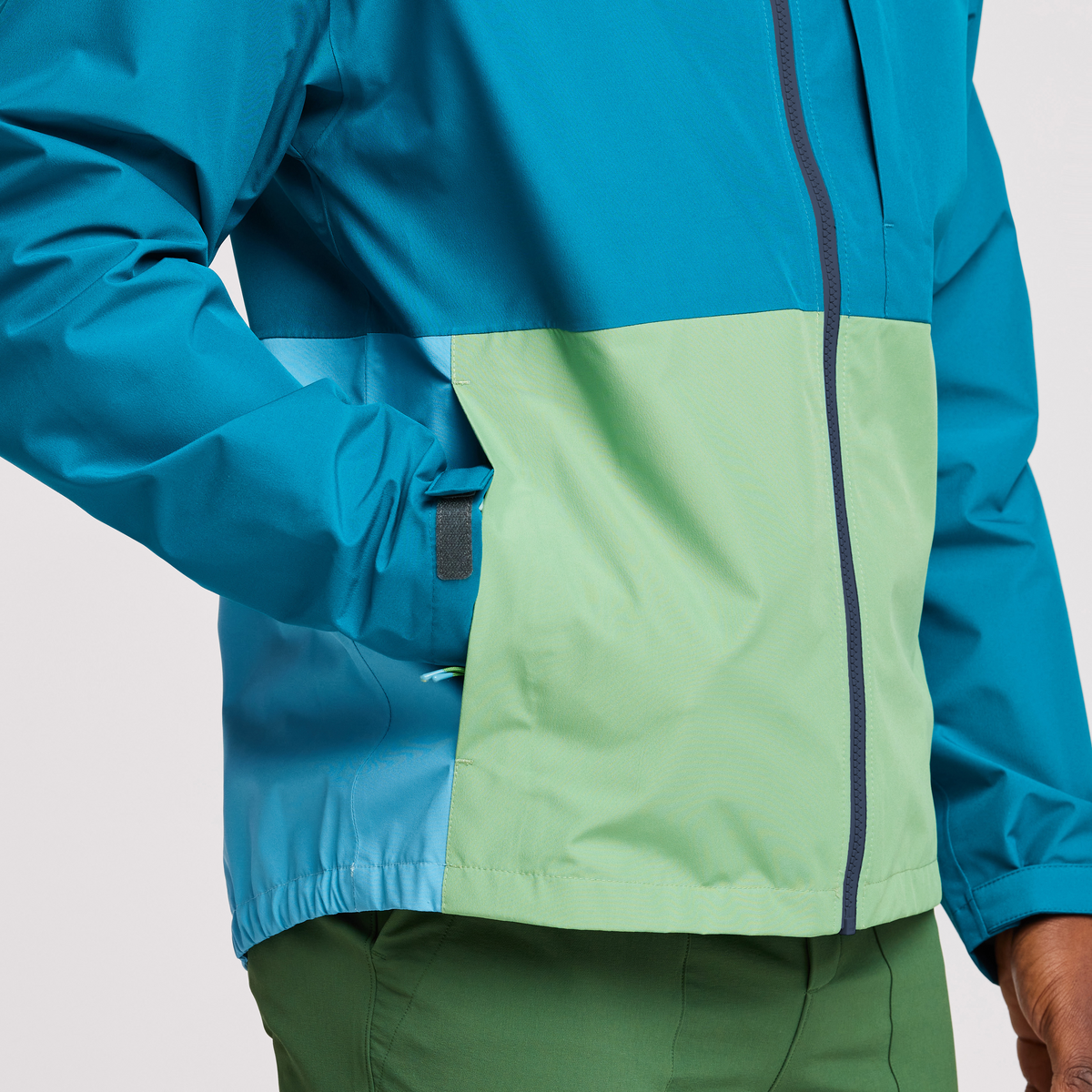 Cielo Rain Jacket - Men's, Gulf, Model Jeremy